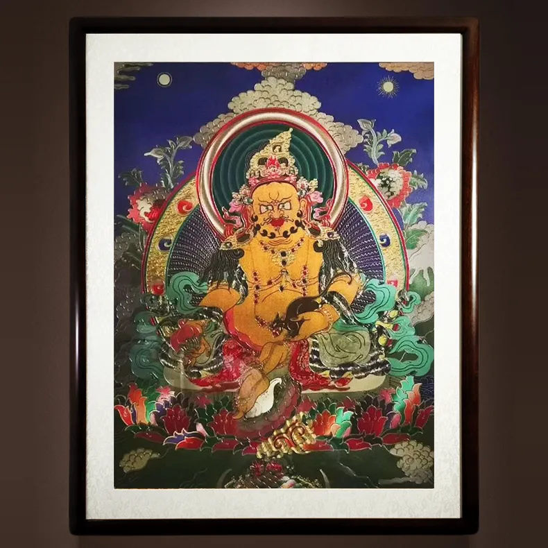 黄财神 Au999足金 复刻非遗手工拉萨堆绣唐卡 装饰画 工艺画 桃源境出品 黄财神 Au999足金 复刻非遗手工拉萨堆绣唐卡 装饰画 工艺画 桃源境出品